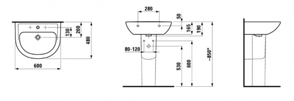 Умывальник Laufen Pro B 8109520001421 60x48x16