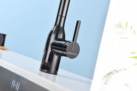 Смеситель для кухни Paulmark VIPER Vi213105-GB, глянцевый черный