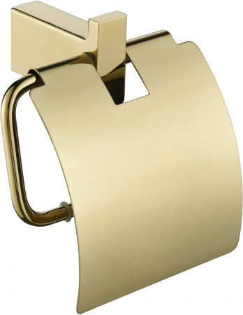 Настенный бумагодержатель с крышкой Grocenberg AC0029 (Золото глянец)