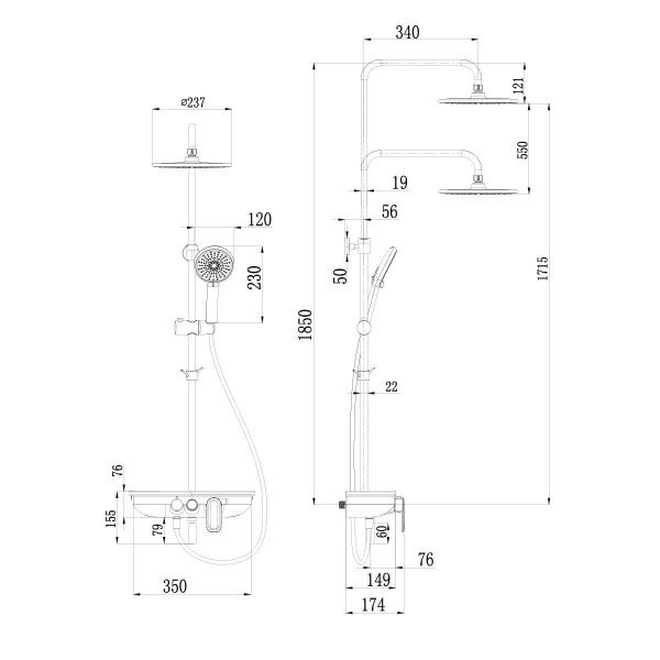 Смеситель Lemark Tropic LM7012BL для ванны и душа