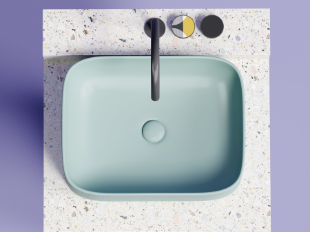 Умывальник чаша накладная прямоугольная Ceramicanova Element 505*380*150мм, зеленый матовый, CN6052MLG