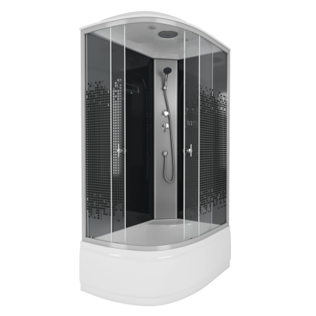 Душевая кабина Niagara Eco NG-7510-14R BLACK (120х80х215) высокий поддон(40см),стекло мозаика,4 места