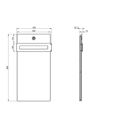 Полотенцесушитель электрический с греющей плитой Белый мрамор WONZON & WOGHAND, Брашированный никель (WW-A501-BR)