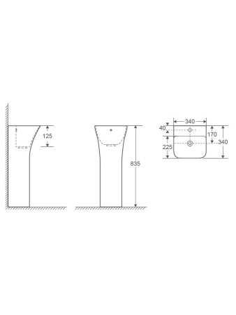 Раковина напольная WeltWasser WW LEERBACH 3434 GL-WT