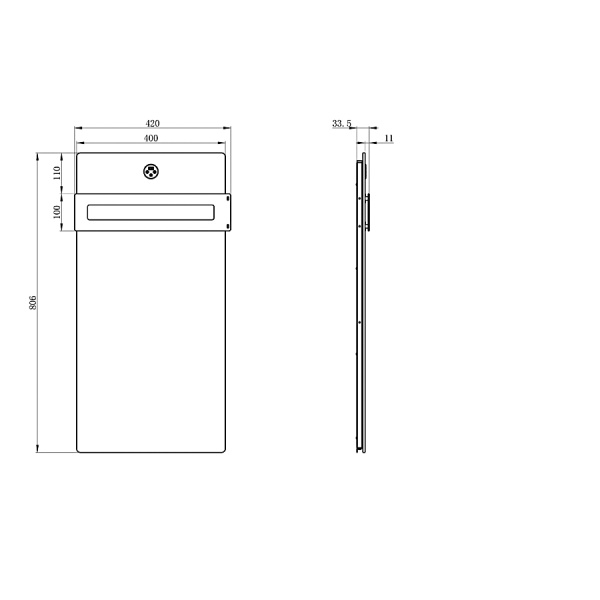 Полотенцесушитель электрический с греющей плитой Белый мрамор WONZON & WOGHAND, Брашированный никель (WW-A501-BR)