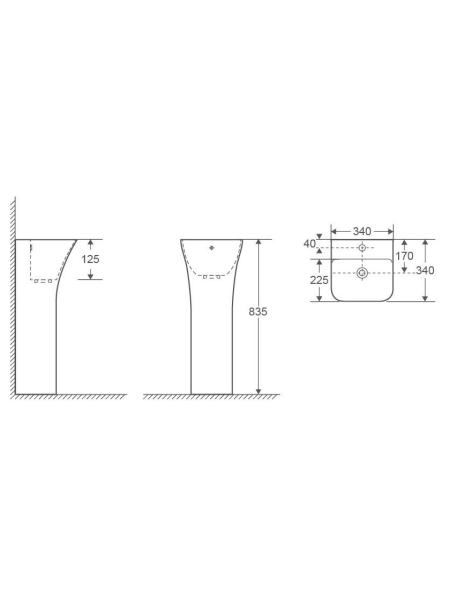 Раковина напольная WeltWasser WW LEERBACH 3434 GL-WT