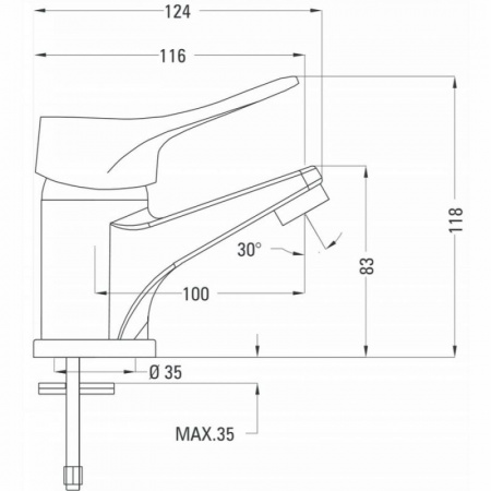 Смеситель для умывальника Deante Vero BOW 021M