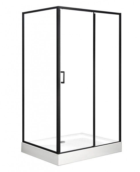 Душевой уголок Roxen Caspia 55060-100B-R 100x80 правый, прозрачное стекло/профиль черный