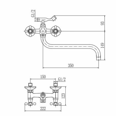 Смеситель для ванны FASHUN A2619, хром