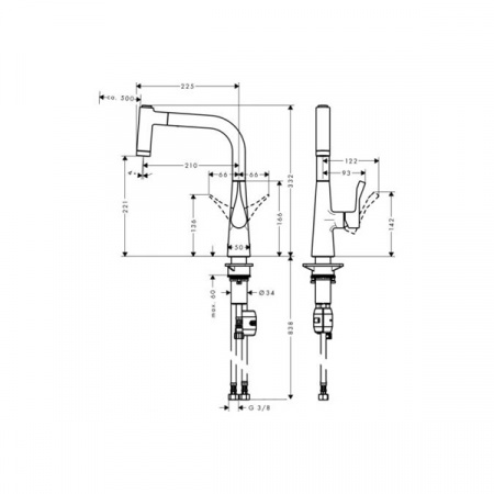 Смеситель для мойки Hansgrohe Metris 14834000