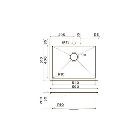 Кухонная мойка Omoikiri Akisame 59-GB нерж. сталь/графит 4997014