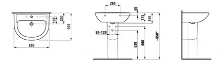 Умывальник Laufen Pro B 8109530001041 65x50x17