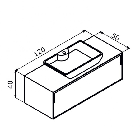 Тумба с раковиной ORKA Craft 120 подвесная, орех/антрацит