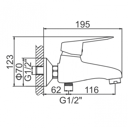 Смеситель для ванны Ledeme H07 L3207