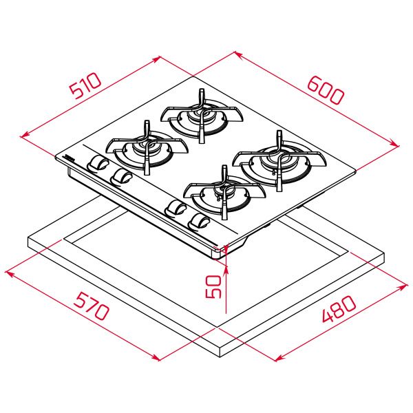 Газовая варочная панель TEKA GBC 64000 KBC WH (E4) 112580040