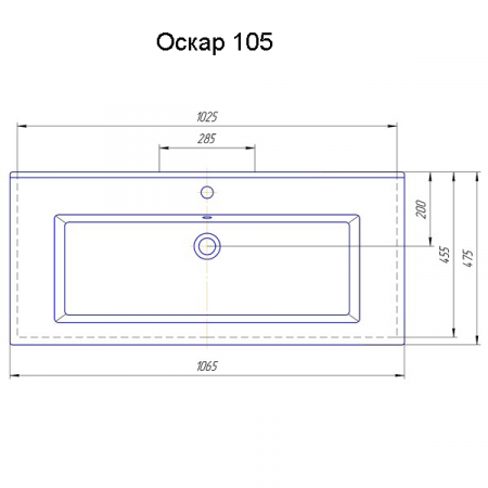 Тумба под умывальник Misty Невада 105 с 1 ящ. Подвесная П-Нев01105-011