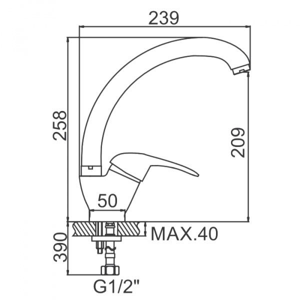 Смеситель для мойки Ledeme H02-B L4102-B