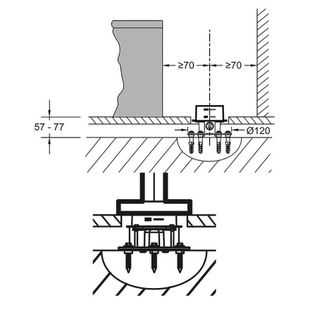 Скрытая часть для смесителя Jacob Delafon Stillness 97906D-NF G 1/2