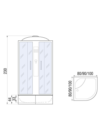 Душевая кабина River DESNA XL 100/44 MT 1000х1000х2300мм