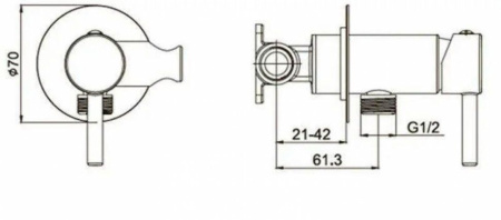 Смеситель встраиваемый с гигиеническим душем Grocenberg GB001 Хром