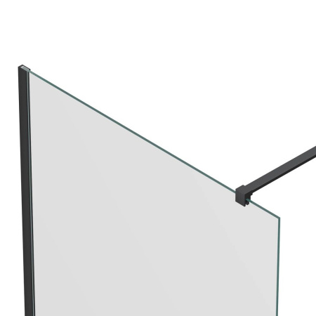 Душевая перегородка, ограждение Reflexion RX200100CBL-13 Walk in 200x100см, прозрачное закаленное стекло 8мм, черный профиль