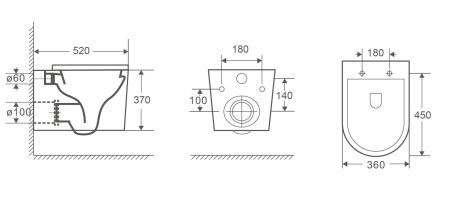 Унитаз подвесной WeltWasser WW NESENBACH 004 GL-WT