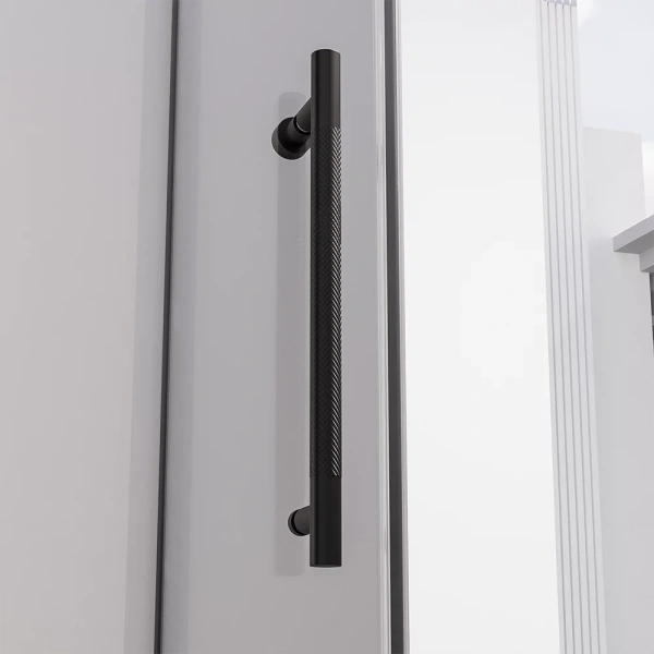 Душевая дверь распашная Veconi Premium Alassio B, 1400х2000, черный матовый, стекло прозрачное осветленное