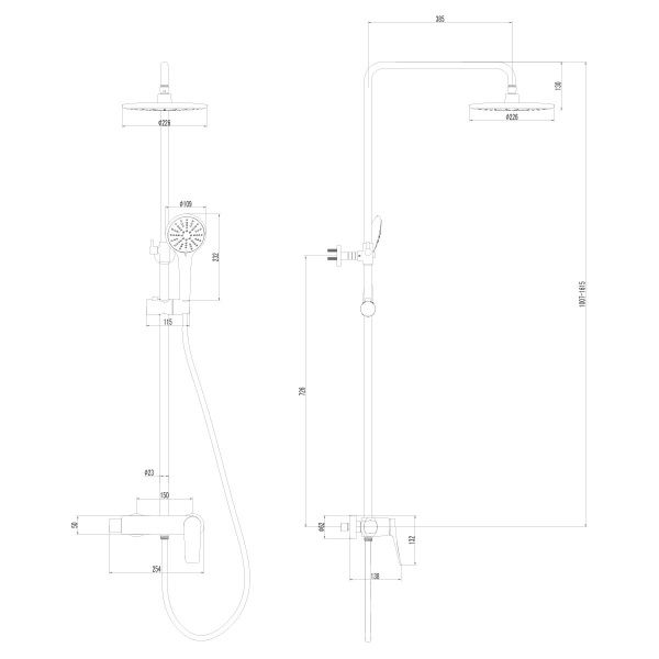 Смеситель Lemark Bronx LM3760GM для душа с регулируемой высотой штанги