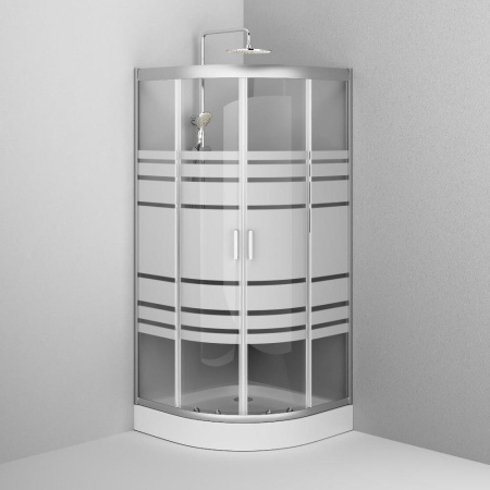 W45G-301-090TM Tender Twin Slide 90. Душевое ограждение AM.PM, 90x90, профиль хром, стекло прозрачное