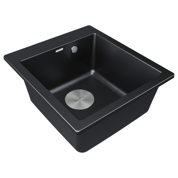 Мойка Paulmark KANTE 45 PM104651-BLM 510х465х200 мм, IT-GRANIT, черный металлик