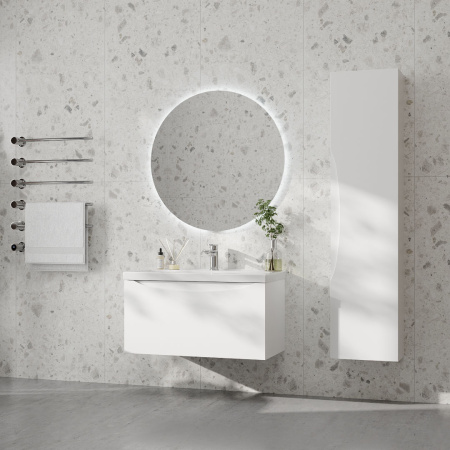 Тумба под умывальник Belux Берген подвесная 80-01 белый глянцевый