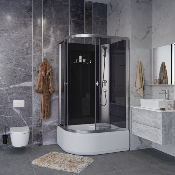 Душевая кабина Niagara Eco E110/80/40R/TN/BK (110х80х195) высокий поддон(40см),стекло черное,4 места