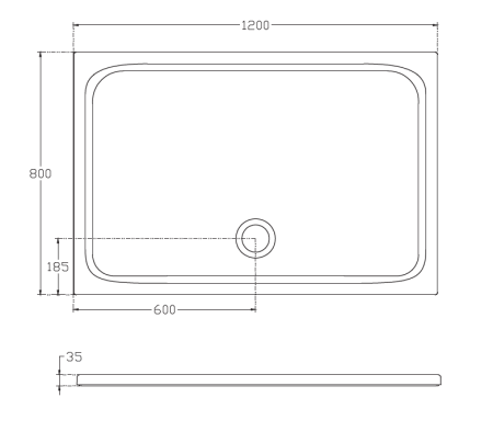 Душевой поддон 1200х800 ISVEA прямоугольный цвет белый 10DT9703B-4SV