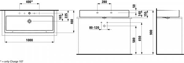 Умывальник Laufen Living City 8184380001081 100x46x14