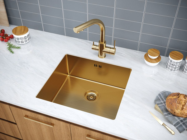 Мойка Paulmark GERBERG 48 UNI PM254844-BG 440х480х200 мм, нержавеющая сталь, брашированное золото