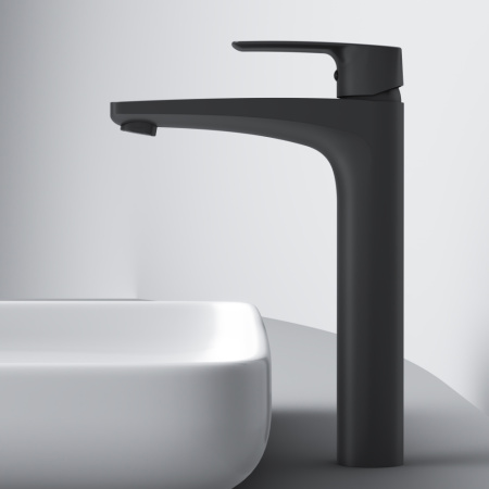 F90A92022 Gem Смеситель для умывальника AM.PM высокий, черный.