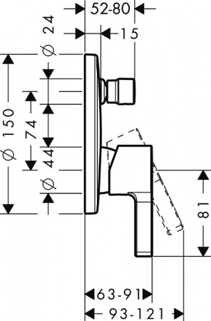 Смеситель для ванны с душем Hansgrohe Metris S 31465000