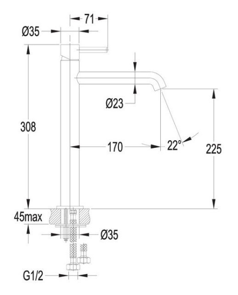 Смеситель для раковины OMNIRES Y Y1212BL