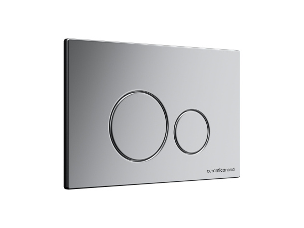 Система инсталляции для унитазов CERAMICANOVA Envision с кнопкой смыва Round цвет хром матовый и креплениями, CN1001M