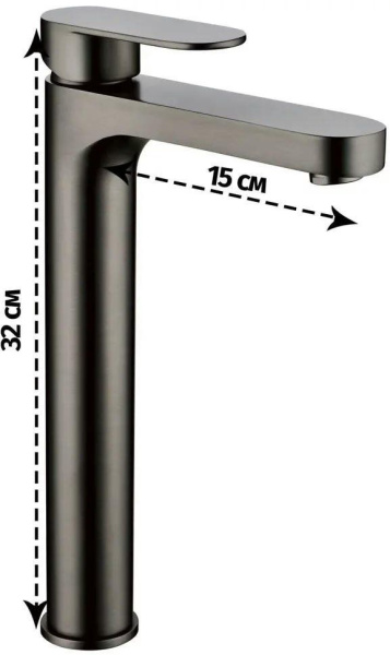 Смеситель для раковины Высокий Grocenberg GB3011 Графит
