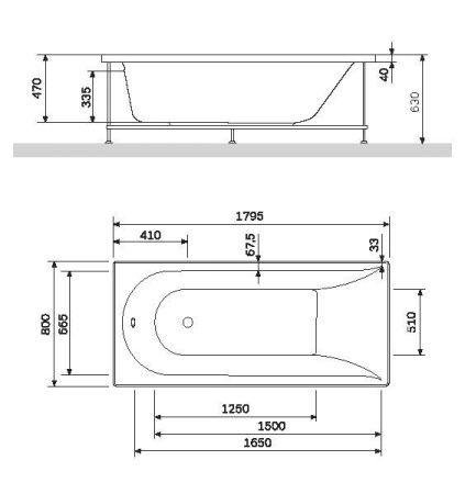 Ванна акриловая AM.PM Spirit W72A-180-080W-A2 180х80 см