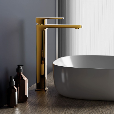 530250600 Gala Смеситель для раковины высокий, золото