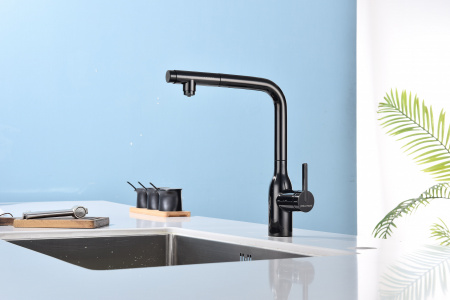 Смеситель для кухни Paulmark VIPER Vi213105-GB, глянцевый черный