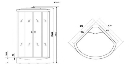 Душевая кабина Niagara Ultra NG-901-01 (90х90х220) низкий поддон(16см),стекло тонированное,5 мест