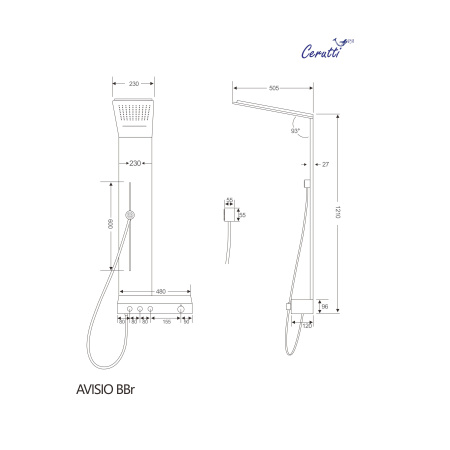 Душевая панель Cerutti SPA AVISIO BBr  CT9659