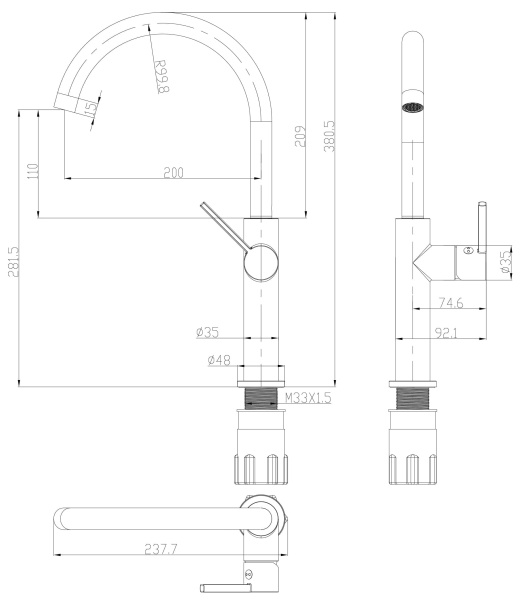 Смеситель для кухни OMNIRES Tula TL6050GL