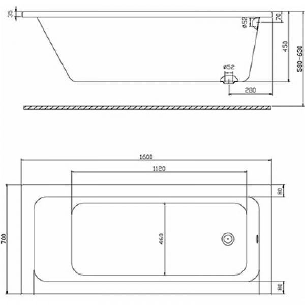 Акриловая ванна Kolo Modo XWP1160000 160х70