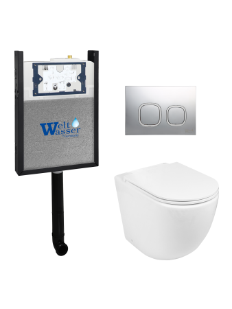 Комплект инсталляции с унитазом Weltwasser AMBERG 404 + MERZBACH 002 GL-WT + AMBERG RD-CR