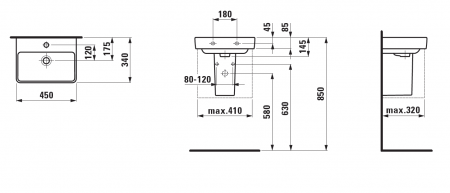 Умывальник Laufen Pro S 8159614001041 45x34x12