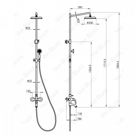 Душевая стойка Felice 0560 CROMO